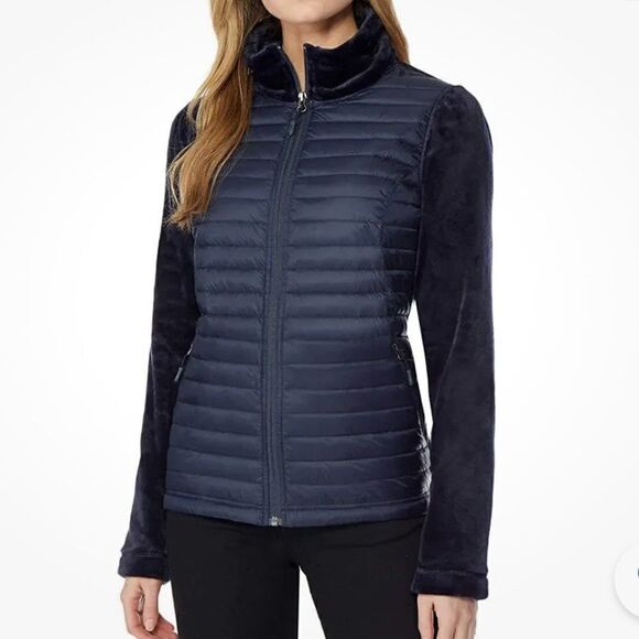 32 degrees stormy night Mixed Media Plush Jacket Size Small - Picture 1 of 9